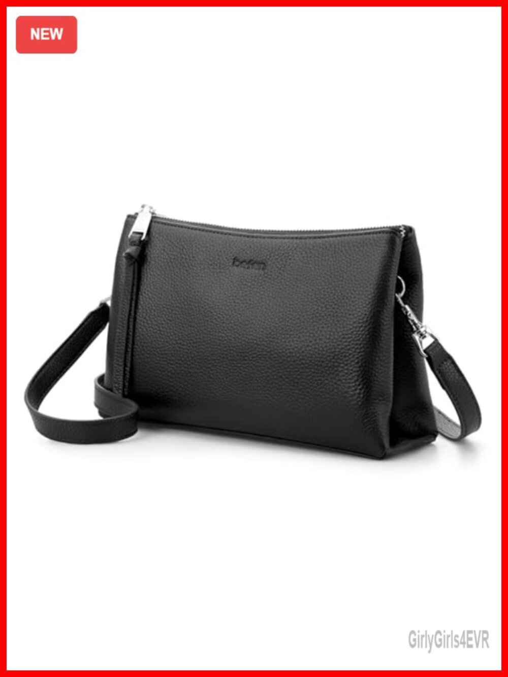 Genuine Leather Crossbody Bag with RFID Protection, Small Shoulder Purse